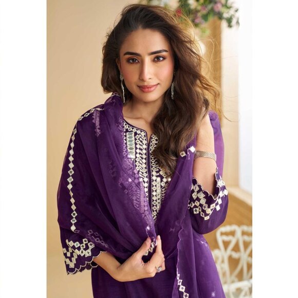 PREMIUM REAL SILK SALWAR SUIT - Picture 15 of 16